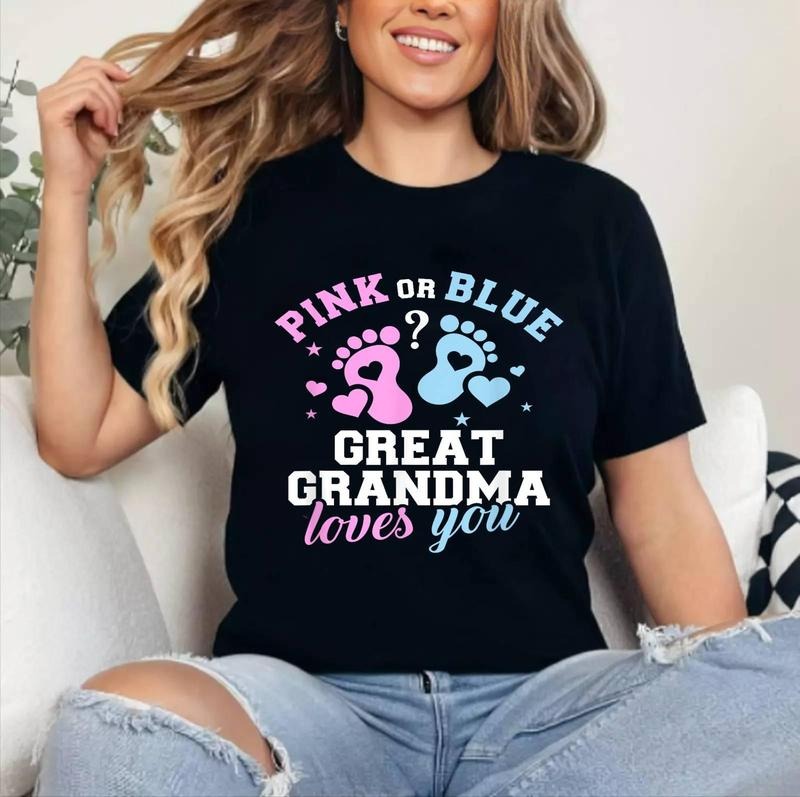 [100% Cotton Shirt] Gender reveal great grandma Unisex T-Shirt Hoodie, Sweatshirt | TeeBloomCo.com