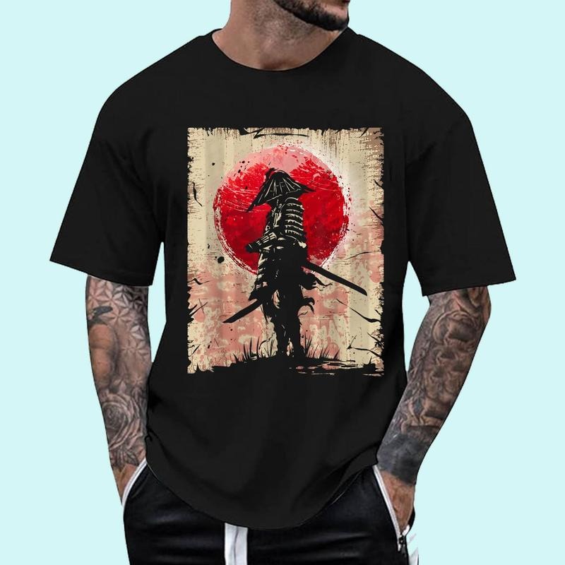 [100% Cotton Shirt] Japanese Art Samurai Vintage Fighter Retro Design Unisex T-Shirt Hoodie, Sweatshirt | TeeBloomCo.com