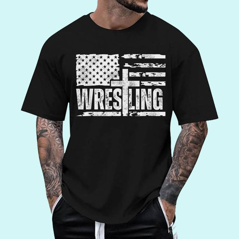 [100% Cotton Shirt] Wrestling patriotic american flag, Christian and Jesus lover Unisex T-Shirt Hoodie, Sweatshirt