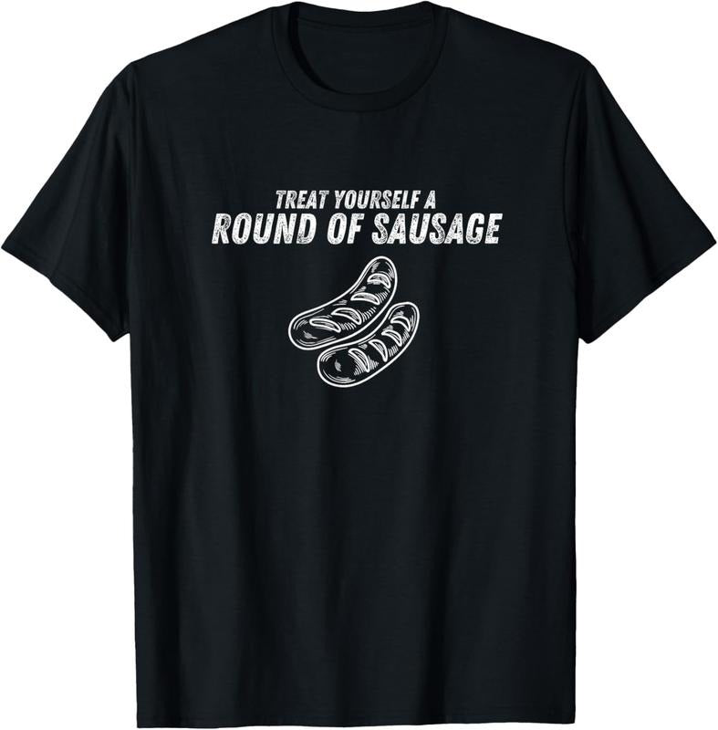 100% Cotton Treat Yourself A Round Of Sausage Funny Mens Womens T-Shirt Hoodie, Sweatshirt | TeeBloomCo.com