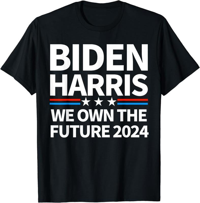 [100% Cotton]We Own The Future Biden Harris 2024 Patriotic Biden Kamala T-Shirt Hoodie, Sweatshirt | TeeBloomCo.com