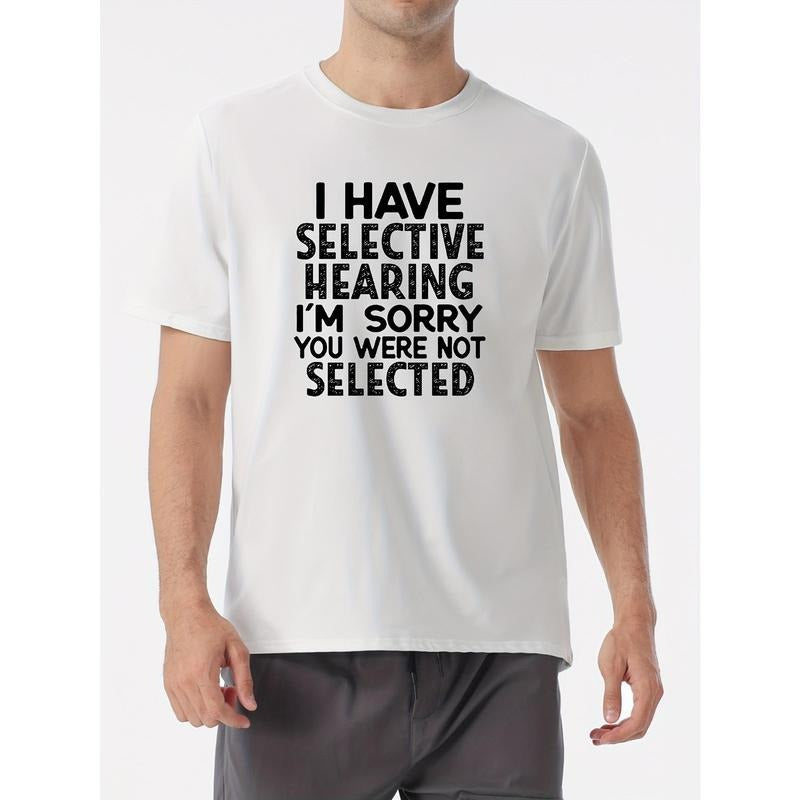 100% cotton T-shirt, men's personality, Hilarious Not Selected Graphic Tee - Comfortable Cotton, Mens Casual Short-Sleeve...