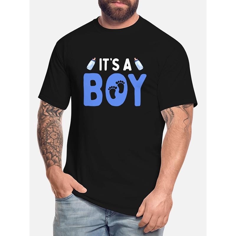 100% cotton T-shirt, this is a boy pregnancy announcement gender announcement, funny men short sleeve graphic T-shirt...