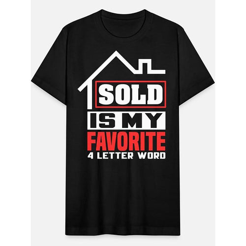 100% cotton, Sold Is My Favorite 4 One Letter Word-6893 Funny Men'S Short Sleeve Pattern T-shirt Collection Black, made...