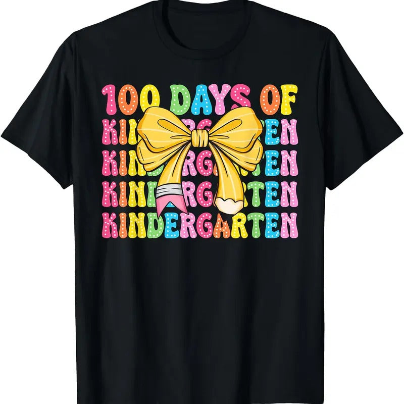 100 Days Of Kindergarten School Teacher Coquette 100th Day T-Shirt Hoodie, Sweatshirt | TeeBloomCo.com