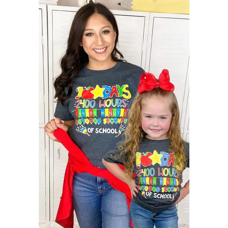 100 Days, Hours, Minutes of School T-Shirt Hoodie, Sweatshirt | TeeBloomCo.com