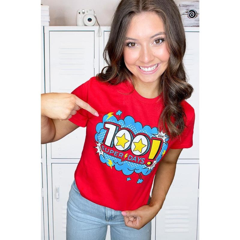 100 Super Days Teacher T-Shirt Hoodie, Sweatshirt | TeeBloomCo.com