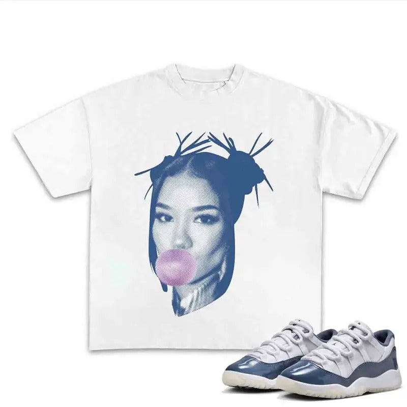 11S Diffused Blue Unisex Shirt, NeNe Bubble Gum T-shirt, Shirt To Match Sneaker Oversized Clothe Cotton Menswear...