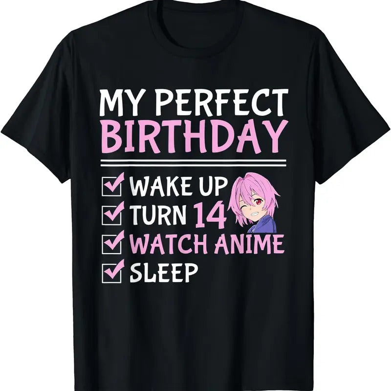 14Th Perfect Birthday Watch Anime 14 Years Old Anime Girls TShirt Hoodie, Sweatshirt | TeeBloomCo.com