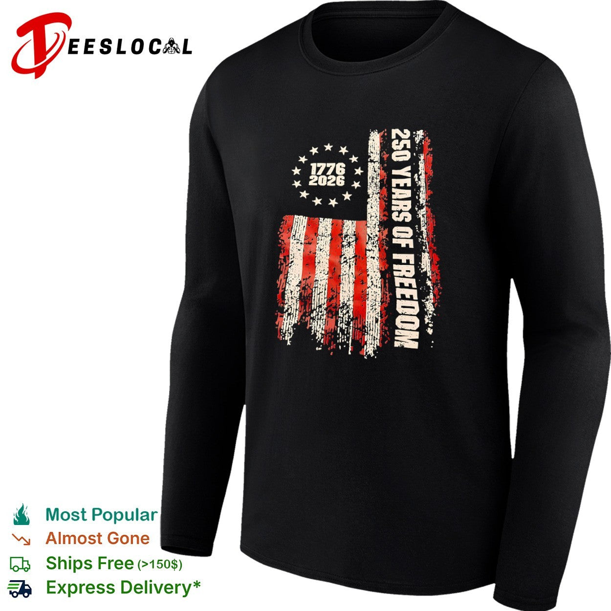 1776 2026 250 Years of Freedom American Flag United States Semiquincentennial shirt