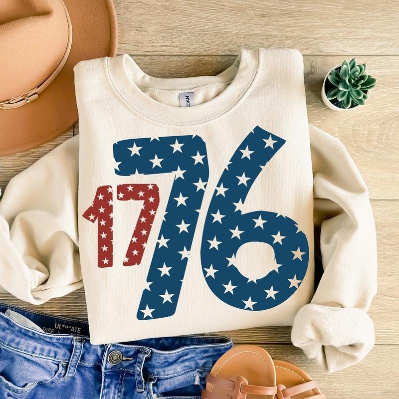 1776 America 4th of July Sweatshirt Hoodie T-shirt, Fourth of July T-shirt, Big USA Tshirt, American Flag Tee, Patriotic...