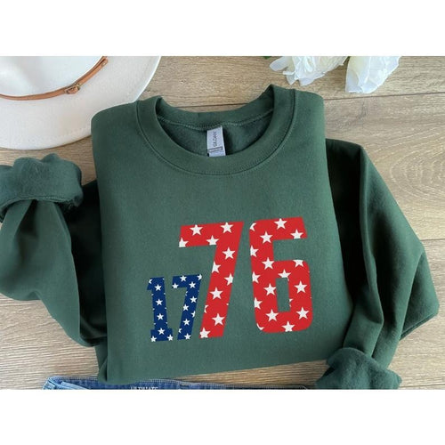 1776 America Independence Day tshirt, 4th of July Patriotic Printed Sweater, Comfy Color Unisex Retro Shirt, Special Gift