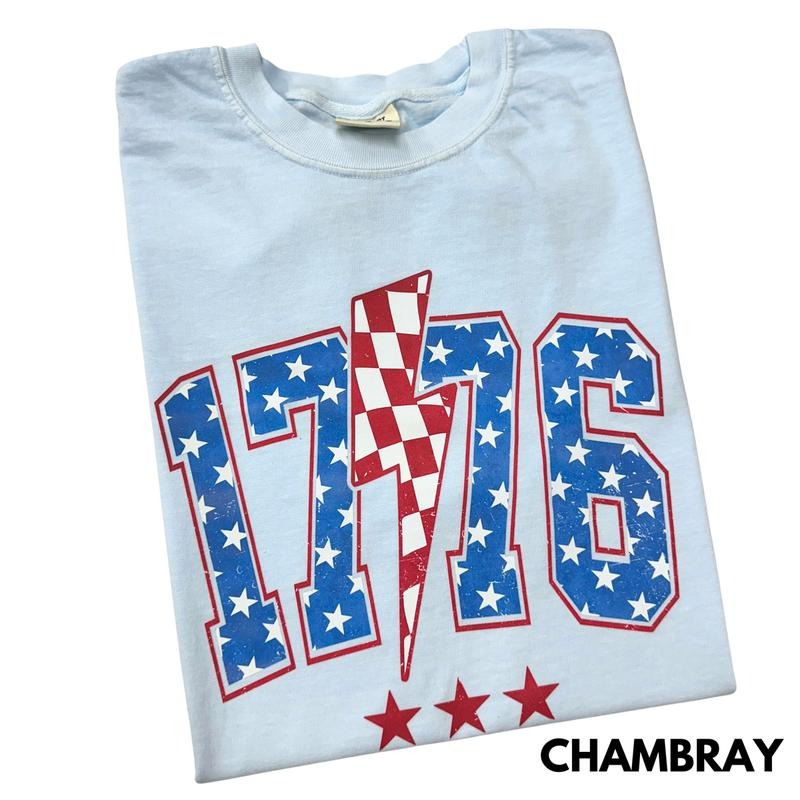 1776 Lightning Bolt Comfort Colors T-Shirt Hoodie, Sweatshirt | TeeBloomCo.com