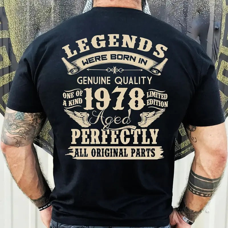 1978 Vintage Birthday Gift Shirt for Men - Legends Were Born in '78