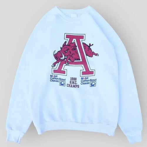 1988 Razorbacks S.W.C Champs Crewneck Basic Sweatshirt Cotton T-Shirts, Hoodie | TeeBloomCo.com