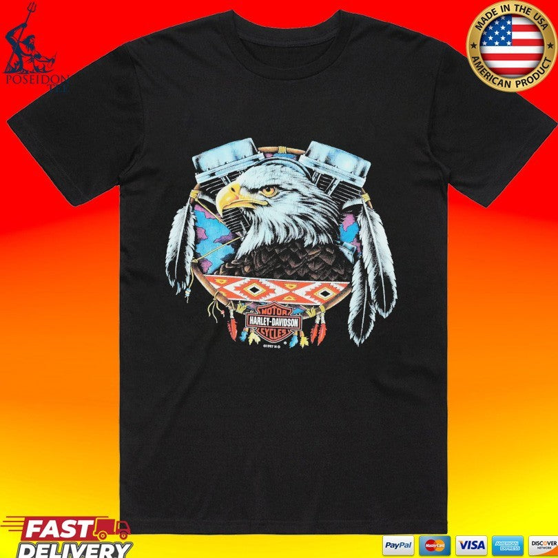1990s Harley Davidson Eagle Dreamcatcher V-twin T-shirt