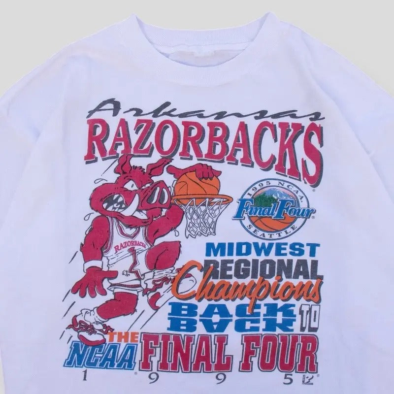 1995 Final Four Arkansas Razorbacks Rare Regional 1995 Vintage T-Shirt, Sweatshirt, Hoodie Classic Cotton | TeeBloomCo.com