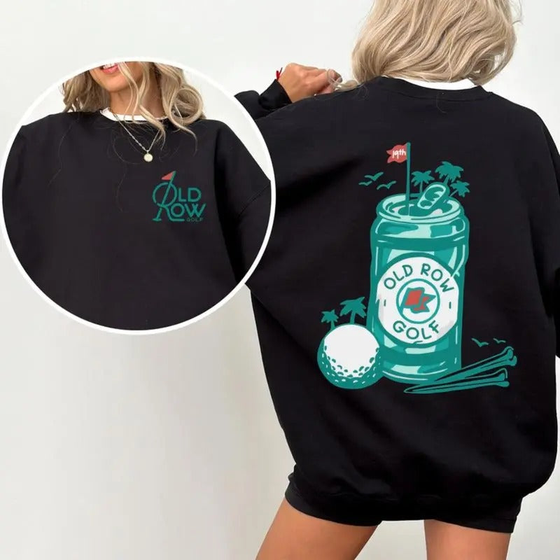 19th Old Row Golf 2 Sided Sweatshirt, Golf Sweatshirt, Vintage Golf Apparel, Classic Golf Graphic Sweatshirt, Unisex Golf...