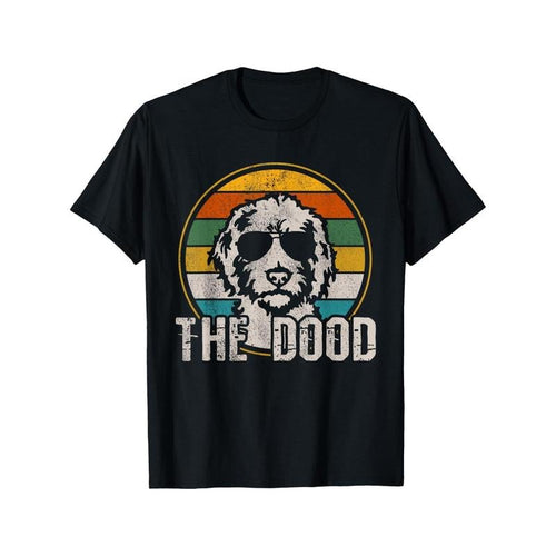 1pc Goldendoodle The Dood Vintage Retro Print T-Shirt, 100% Cotton, Casual Style, Unisex, Round Neck, Knit Fabric, All...