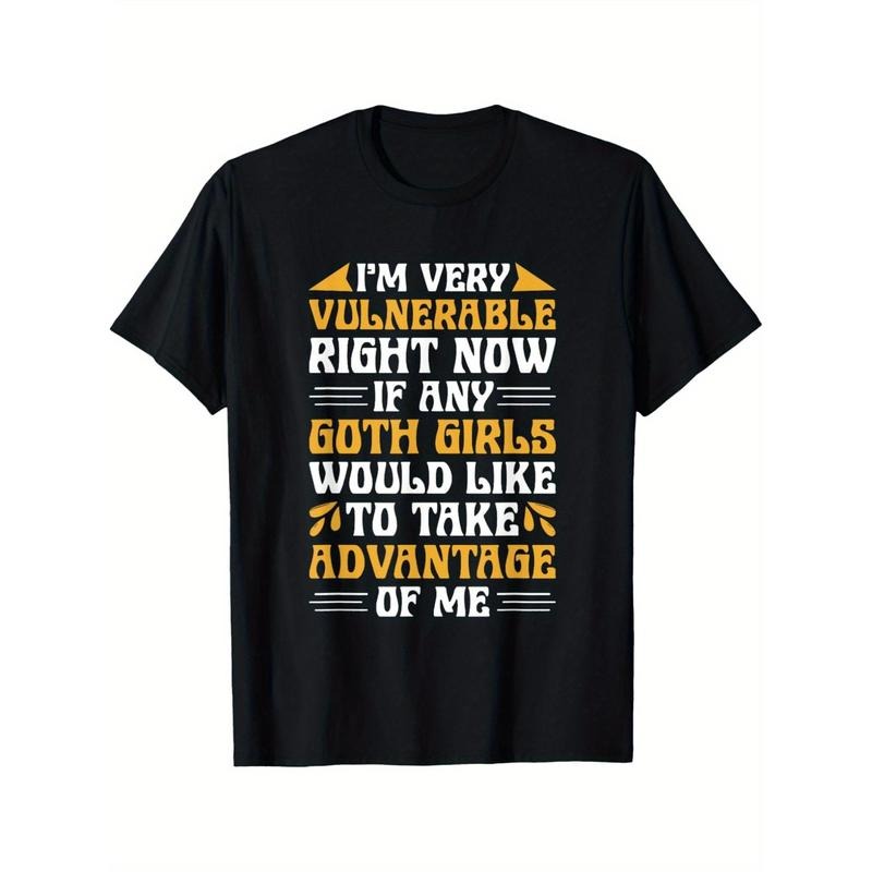 1pc Men'S Casual 100% Cotton T-Shirt, 220g Round Neck, Short Sleeve, Loose Fit, Heat Transfer Printed Funny Quote, Knit...