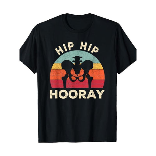 1pc Men'S Hip Surgery Recovery T-Shirt - 100% Cotton, Geometric-Pattern, Crew Neck, Short Sleeve, Casual All-Season Tee,...