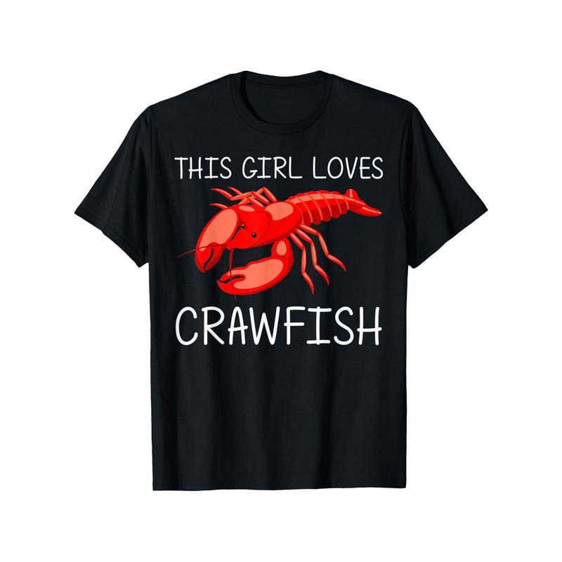 1pc Unisex Boho Style Cotton T-Shirt with Crayfish Print - Casual Crew Neck, Short Sleeve, Regular Fit, Knit Fabric,...