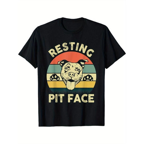 1pc, Funny Dog Pitbull Resting Pit Face_ Pitbull Lover Gift Unisex T-Shirt made in usa Hoodie, Sweatshirt | TeeBloomCo.com