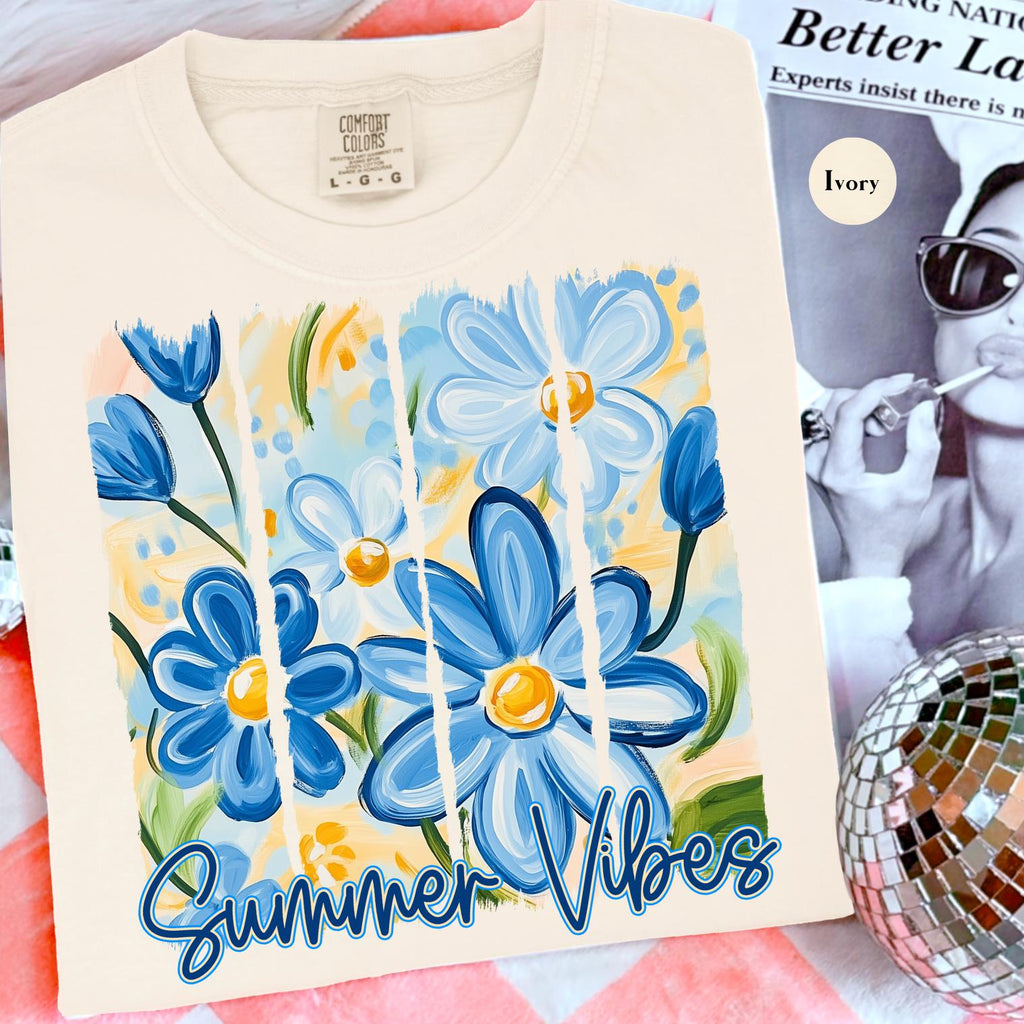 Summer Comfort Colors Floral Summer Vacation Beach Watercolor Neon Summer Summer (3)
