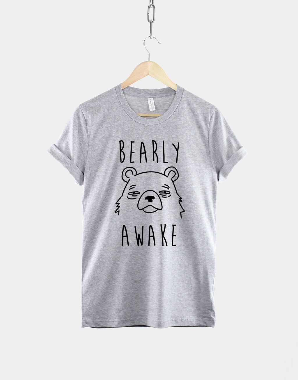 Bearly Awake Tired Bear Sleepy Pun Tee Coffee Lover Unisex T-shirt, Sweatshirt, Hoodie (3)