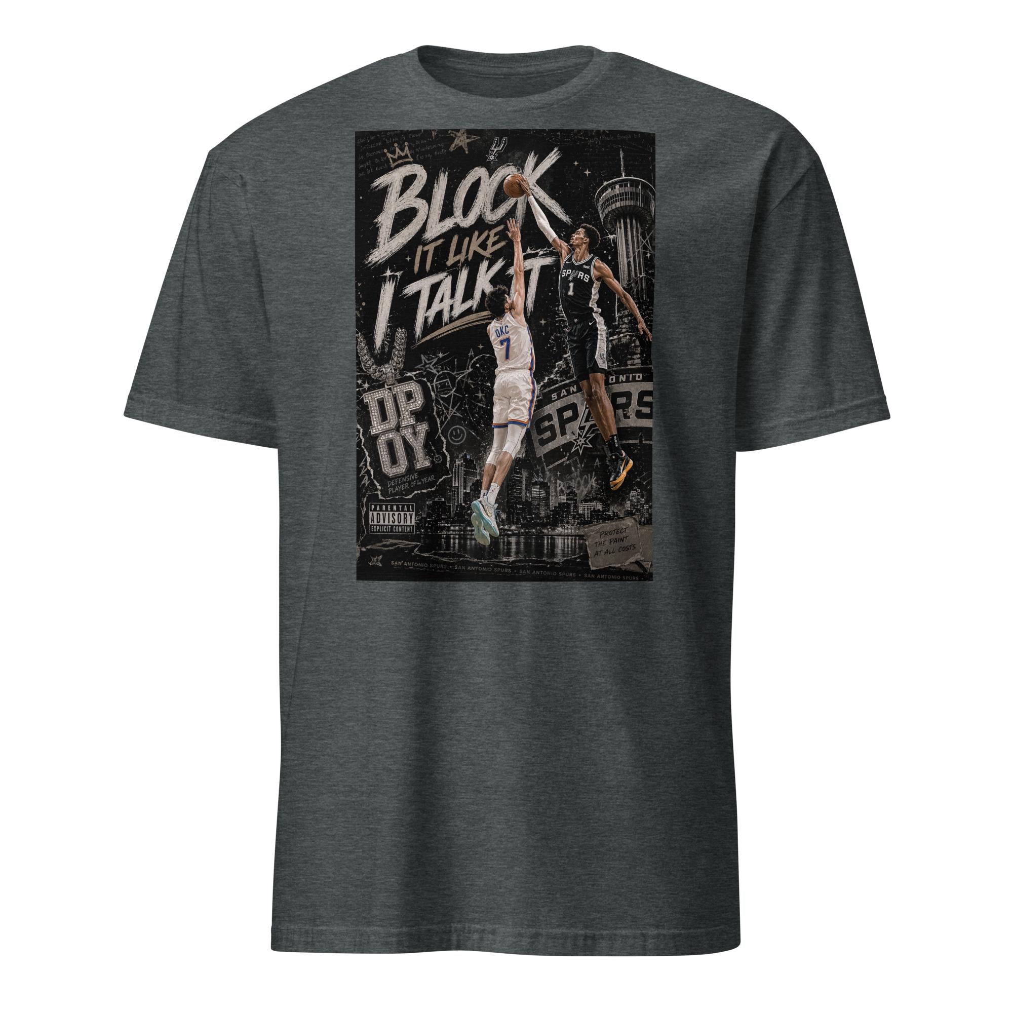 Block Like Talk Spurs Wembanyama Hip Hop Basketball Tee San Antonio Spurs Fan (3)