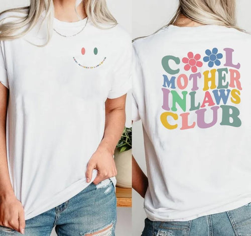 2 Sided Cool Mothers In Law Club Tee, Mothers Day Gift, Funny Mother In Law Shirt, Gift From Daughter In Law, Short...