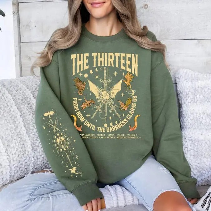 2 Slide Design, The Thirteen Throne Of Glass Sweatshirt and Hoodie, Sleeve Printed Sweatshirt , From Now Until The...
