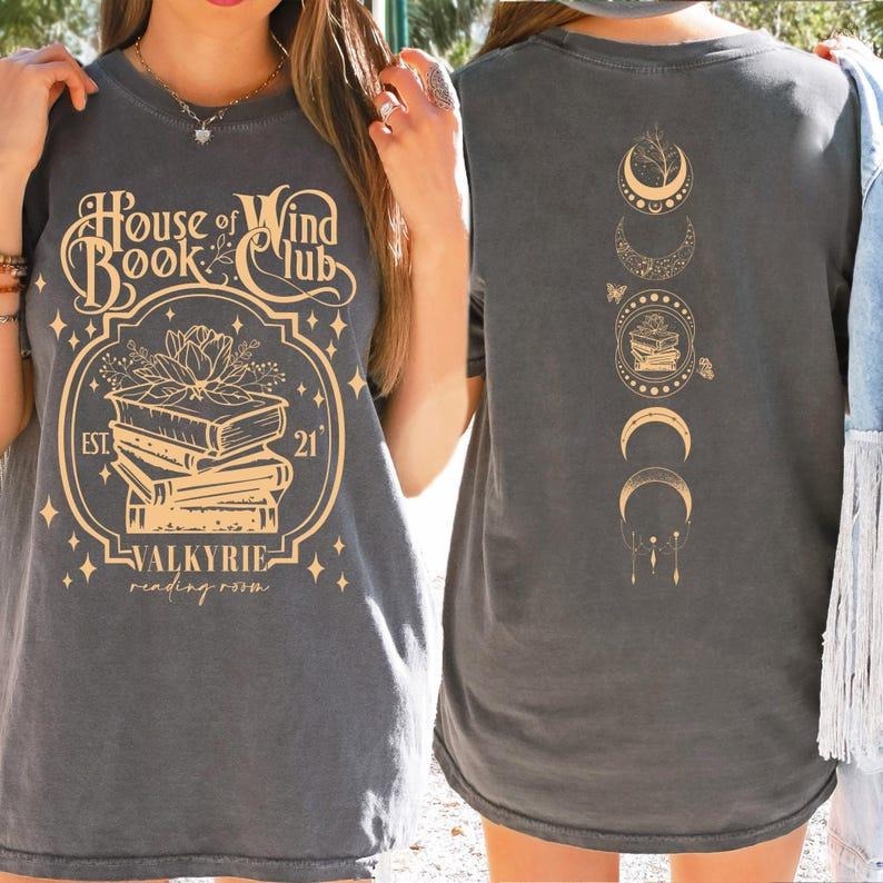 2 Slide, House Of Wind Book Club Shirt, Valkyrie Reading Room Tee, Night Court Sarah J Maas, Acotar Book Club , Book...