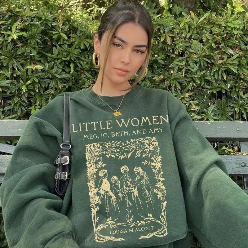 2 Slides, Little Women Hoodie, Little Women Sweatshirt Gift, Louisa M. Alcott Gift, Literary Gift Bookish Gift, Long...