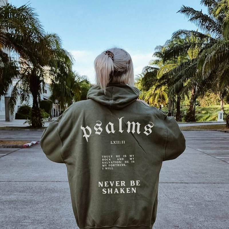 2 sides Psalm Christian Hoodie Bible Verse Hoodie Christian Merch Men Christian Streetwear Jesus Hoodie Oversize...