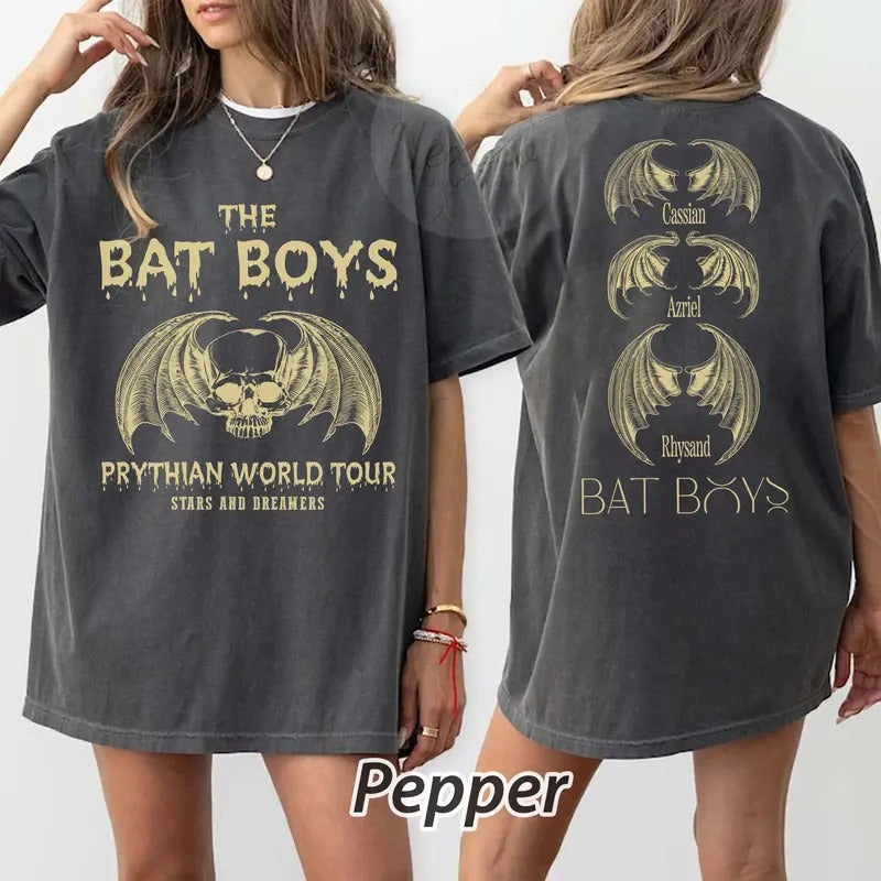 2 slides, The Bat Boys TShirt, the Bat Boys the Night Court Acotar Shirt, Acotar the Bat Boys, Acotar Shirt Azriel,...