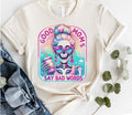 #202 - Good Moms Say Bad Words, Skeleton Rainbow -     - Print Unisex Crew neck Tee T-shirt - Shirt
