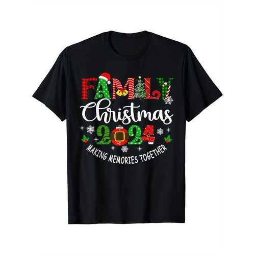 2024 Family Christmas Matching Outfit T-Shirt - Soft, Breathable, Comfortable Short Sleeve Tee for Men