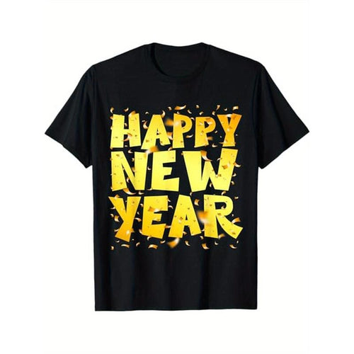 2025 Happy New Year Party Supplies 2025 Family Matching NYE T-Shirt. 100% Cotton, New Year 2025 gift for families, Black...