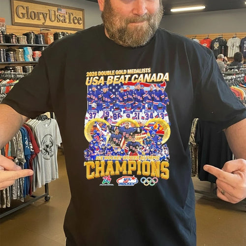 2026 Double Gold Medalists Usa Beat Canada Ice Hockey Winter Olympic Shirt