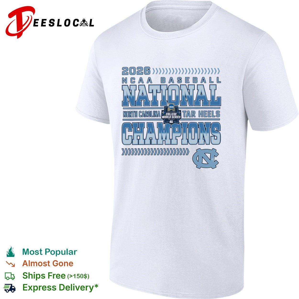 2026 NCAA Baseball National Champions North Carolina Tar Heels shirt