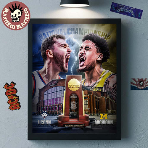 2026 NCAA Division 1 Men’s Basketball National Championship UConn Huskies Vs Michigan Wolverines Matchup Two Teams One Goal Poster Canvas