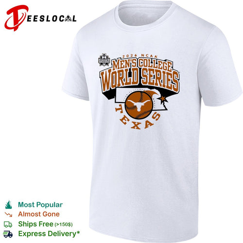 2026 NCAA Men’s College World Series Texas Longhorns Charles Schwab Field shirt