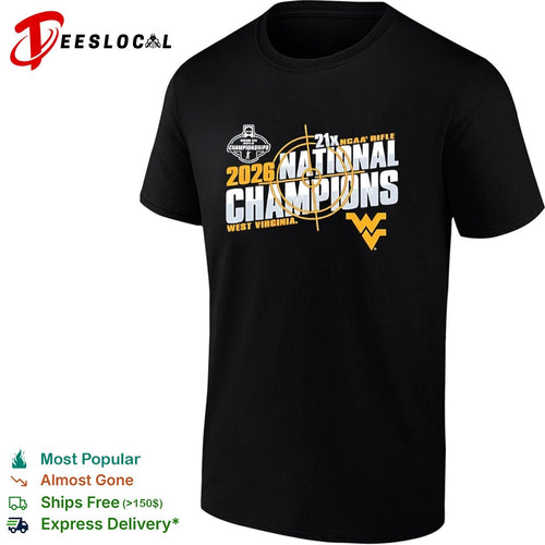 2026 West Virginia Mountaineers 21x NCAA Rifle National Champions logo shirt