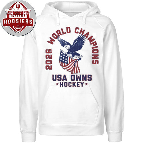 2026 World Champions USA Owns Hockey Flag T-Shirt