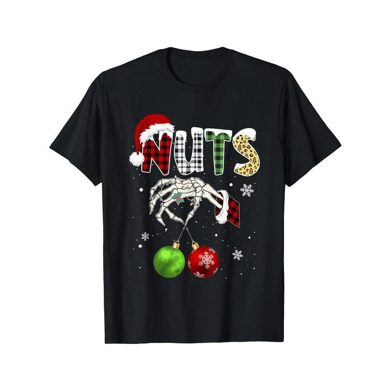 220g Four Seasons Comfortable Cotton Chestnuts Christmas Chest Nuts Xmas Couple Matching Costume Men's T-shirt with...