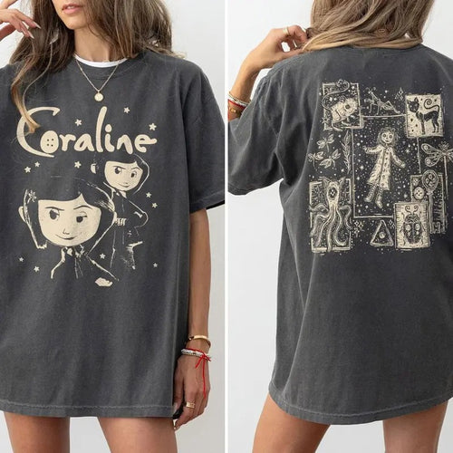 2sides - Coraline Movie T-Shirt, other mother Coraline T-Shirt, wybie, other world sweatshirt, Best For Coraline Movie,...