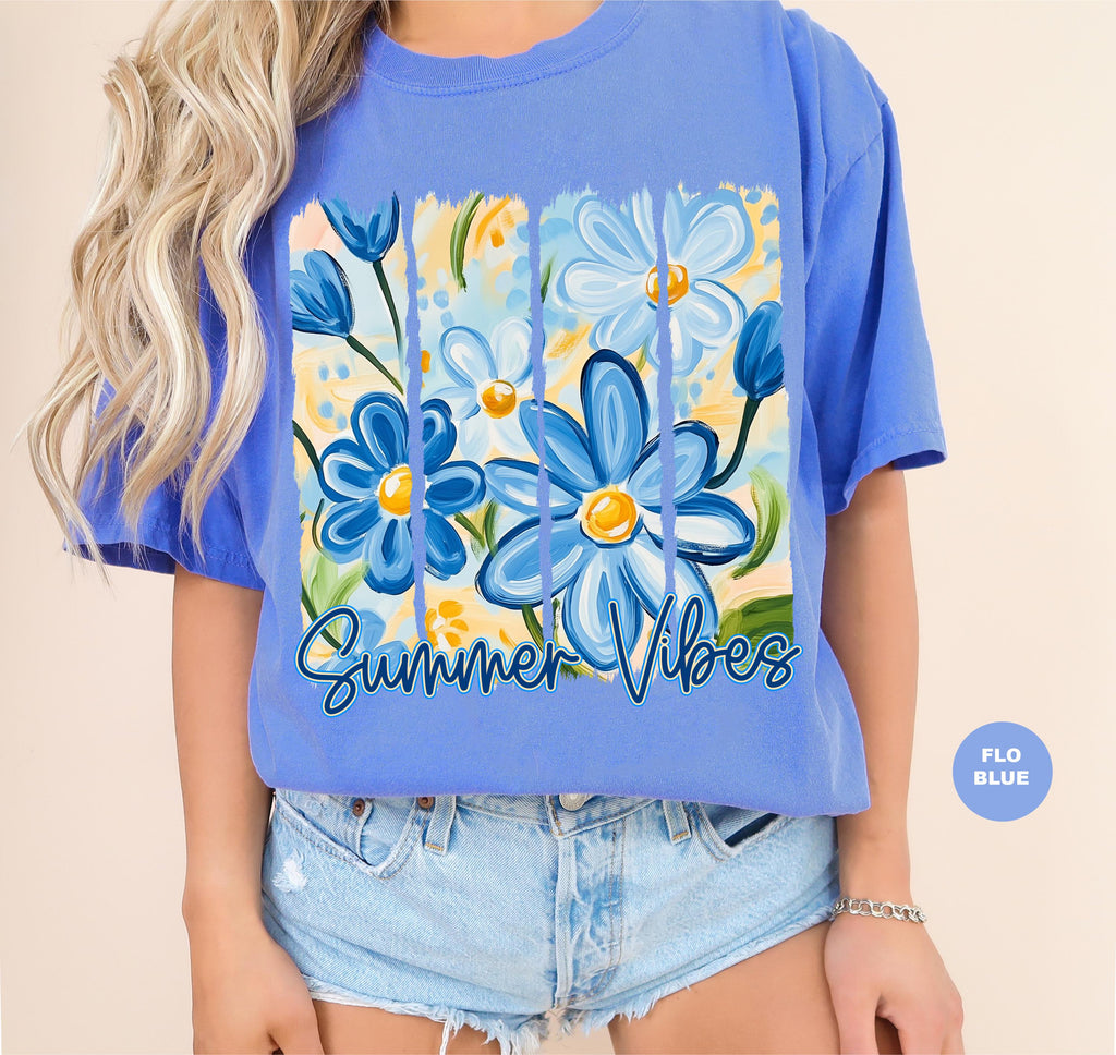 Summer Comfort Colors Floral Summer Vacation Beach Watercolor Neon Summer Summer (4)