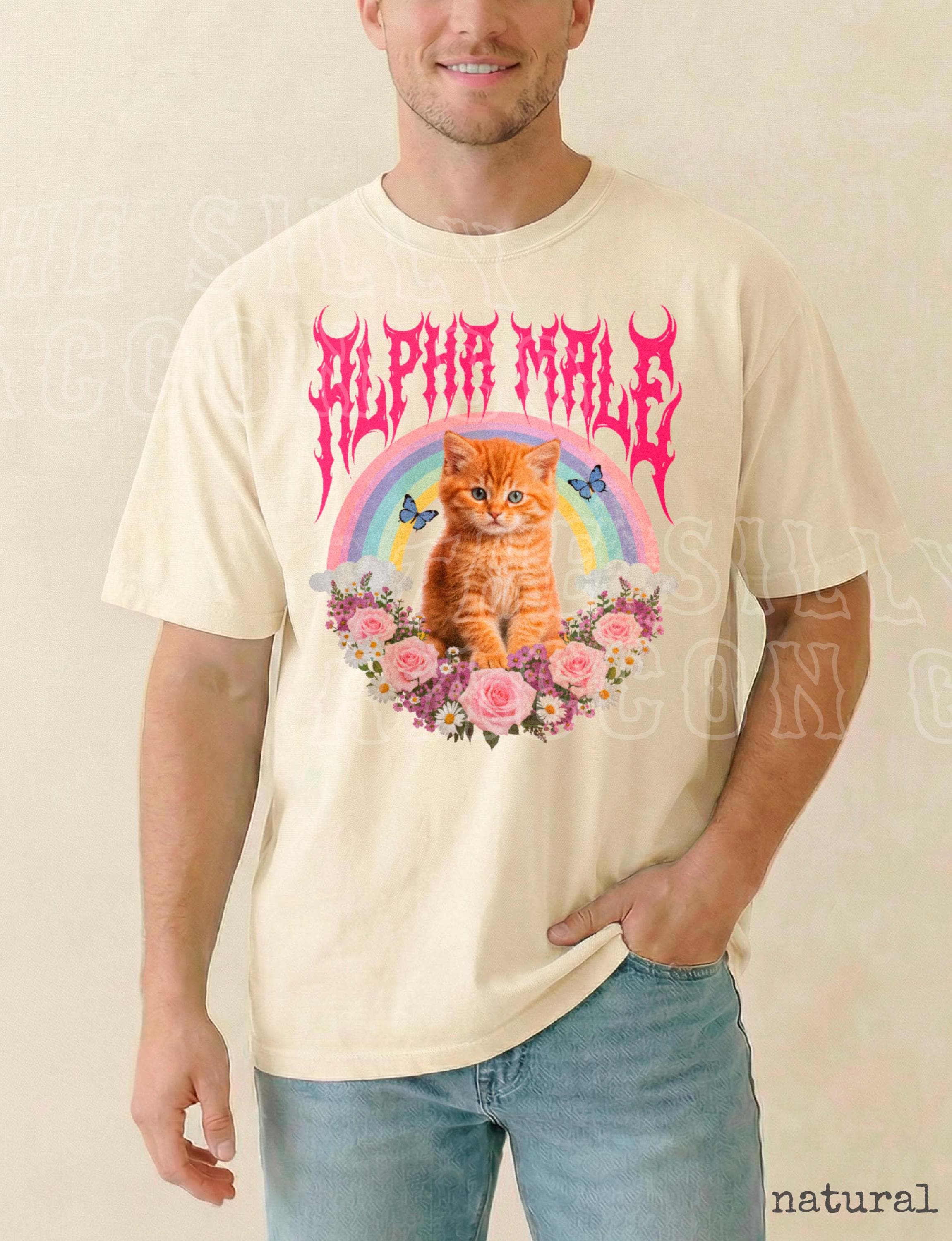 Alpha Male Kitten Ironic Cat Meme Tee Sarcastic Cat Lover Bootleg Vintage (4)