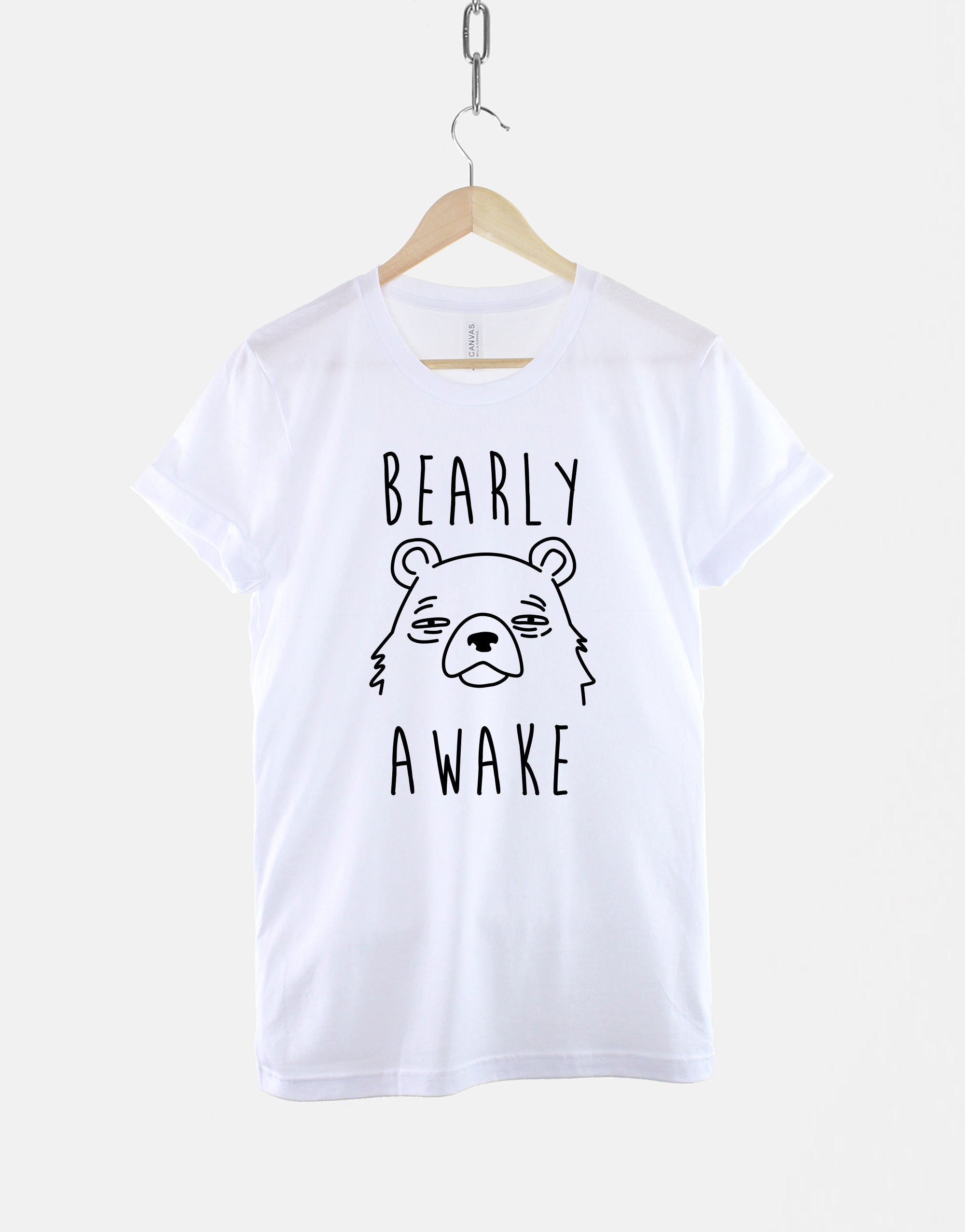 Bearly Awake Tired Bear Sleepy Pun Tee Coffee Lover Unisex T-shirt, Sweatshirt, Hoodie (4)